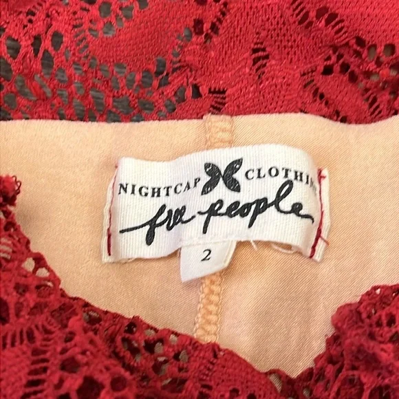 Nightcap x Free People Red Lace Jumpsuit – Size 2 – Made in USA